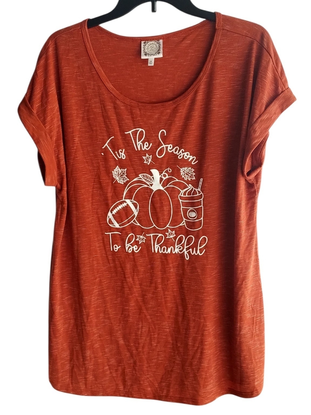 Cello Burnt Orange Short-Sleeve Graphic Tee - 'Tis The Season To Be Thankful